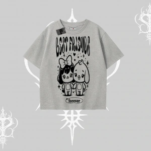 Oversize Tshirt Best Friends Forever Baskılı Sevimli Tasarım