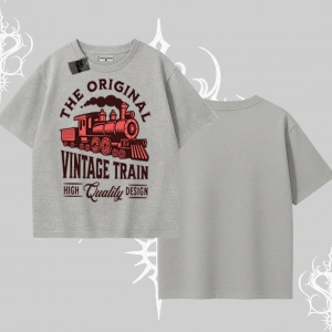Oversize Tshirt Classic Railroad Vintage Train Street Aesthetic