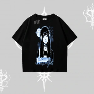 Oversize Tshirt Cyber Y2K Anime Girl Street Sound Aesthetic