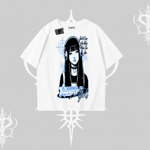 Oversize Tshirt Cyber Y2K Anime Girl Street Sound Aesthetic