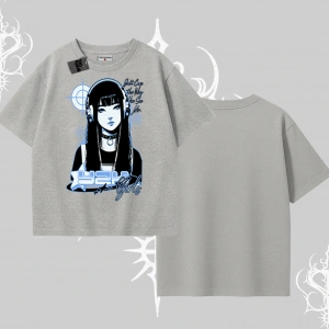Oversize Tshirt Cyber Y2K Anime Girl Street Sound Aesthetic