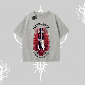 Oversize Tshirt Hard Rock Winged Guitar Rebellion