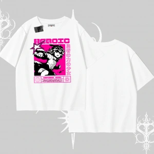 Oversize Tshirt Heroic Anime Girl Japon Stil Grafik Baskılı