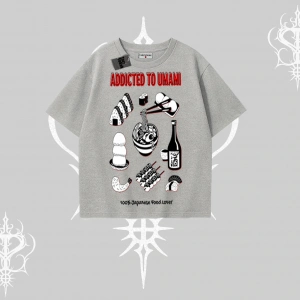 Oversize Tshirt Japon Mutfağı Umami Temalı Baskılı