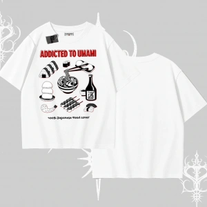 Oversize Tshirt Japon Mutfağı Umami Temalı Baskılı