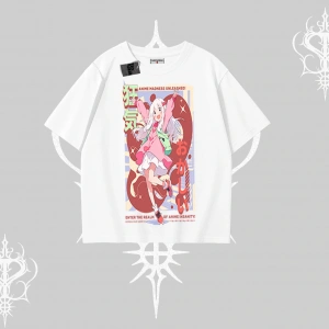 Oversize Tshirt Madness Unleashed Anime Girl Baskılı