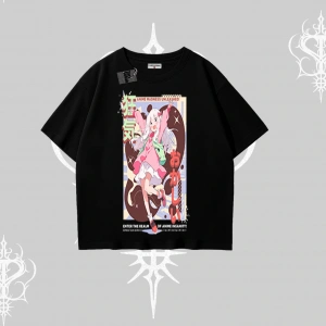 Oversize Tshirt Madness Unleashed Anime Girl Baskılı