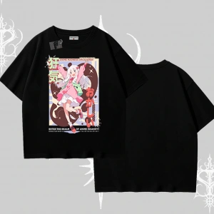 Oversize Tshirt Madness Unleashed Anime Girl Baskılı