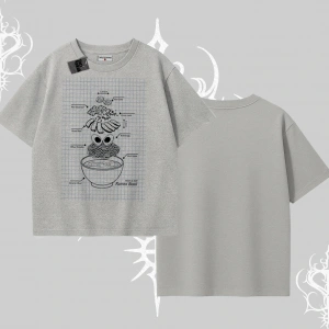 Oversize Tshirt Noodle Theory Hand Drawn Concept