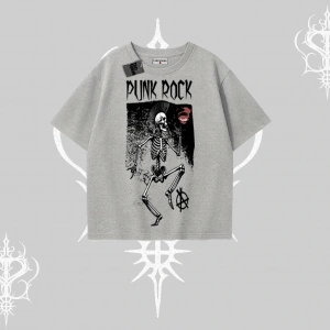 Oversize Tshirt Punk Rock Chaos Skeleton Riot