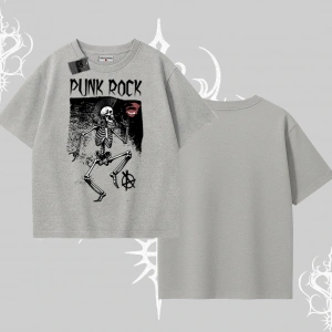 Oversize Tshirt Punk Rock Chaos Skeleton Riot