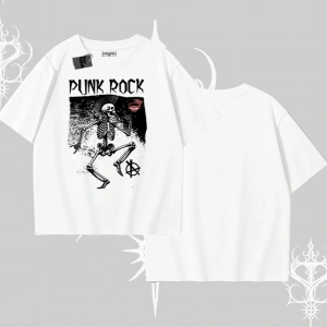 Oversize Tshirt Punk Rock Chaos Skeleton Riot