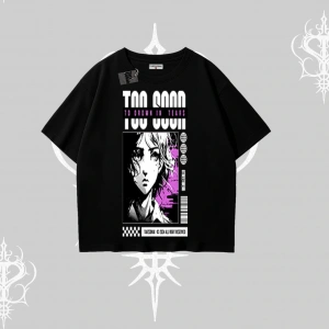 Oversize Tshirt Too Good Anime Girl Grafik Baskılı