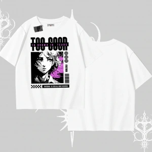 Oversize Tshirt Too Good Anime Girl Grafik Baskılı