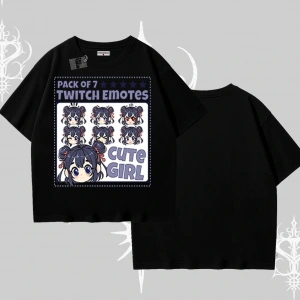 Oversize Tshirt Twitch Emotes Cute Girl Anime Expression