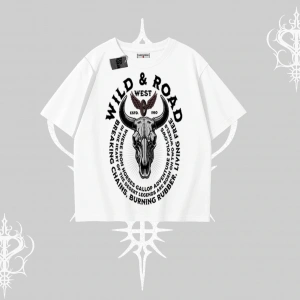 Oversize Tshirt Wild & Road Western Skull Biker Street Culture