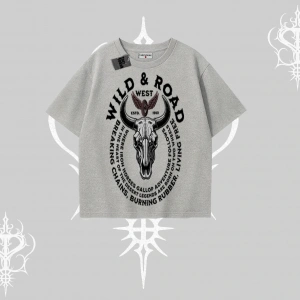 Oversize Tshirt Wild & Road Western Skull Biker Street Culture