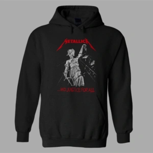 Oversize Unisex Siyah Metallica And Justice For All Hoodie