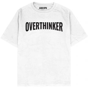 Overthinker Beyaz Oversize Unisex T-shirt