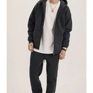 Özel Tasarım Kapüşonlu Tam Fermuarlı %100 Pamuk Oversize Gothıc Erkek Eşofman Takımı