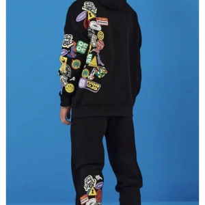 Özel Tasarım Kapüşonlu Weekend Warrıor Baskılı Kışlık Oversize Erkek Eşofman Takımı