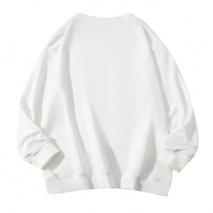 Panda Print Drop Shoulder Sweatshirt Beyaz