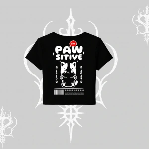 Paw Sitive Kedi Arka Baskılı Babby Tee Tshirt