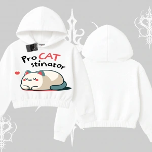 Paws Off Yazılı Kedi Baskılı Streetwear Biskilet Sweatshirt