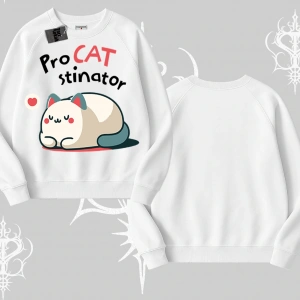 Paws Off Yazılı Kedi Baskılı Streetwear Kapşonlu Sweatshirt