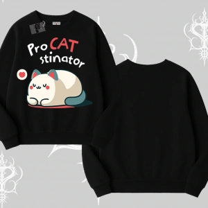 Paws Off Yazılı Kedi Baskılı Streetwear Kapşonlu Sweatshirt