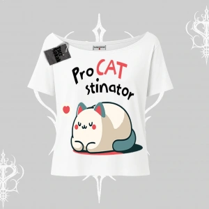 Paws Off Yazılı Kedi Baskılı Streetwear Oversize Tshirt