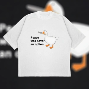 Peace Was Never An Option Boxy Fit Oversize Unisex Tshirt – Kalın Kumaşlı Baskılı