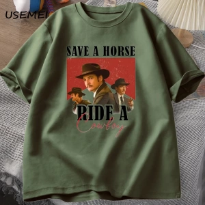 Pedro Pascal T-Shirt kovboy grafik Tshirt bir at binmek bir kovboy Tees Pablo Escobar Lats of 2823