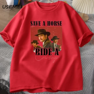 Pedro Pascal T-Shirt kovboy grafik Tshirt bir at binmek bir kovboy Tees Pablo Escobar Lats of 2823