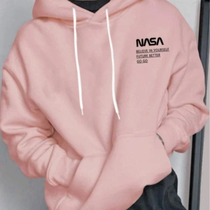 Pembe Nasa Oversize Kapüşonlu Sweatshirt Pembe