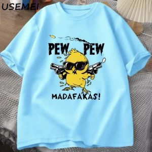 Pew Pew Madafakas Komik Grafik T Shirt Çılgın Kedi baskılı tişört Rahat Pamuk Kısa Kollu Yeti 2974