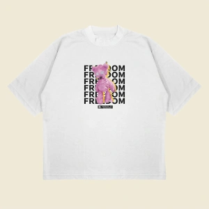 Pink Anarchy Baskılı Oversize Unisex Pamuklu Nefes Alan Kalın Kumaşlı