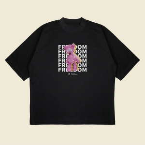 Pink Anarchy Baskılı Oversize Unisex Pamuklu Nefes Alan Kalın Kumaşlı