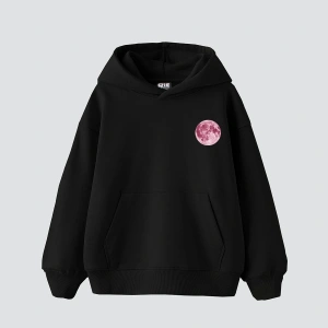 Pink Moon Baskılı Oversize Unisex Beyaz