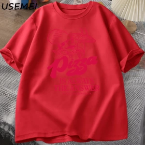 Pizza her zaman cevap gıda baskı T Shirt kadın erkek komik grafik T Shirt pamuk kısa kollu ya 2985