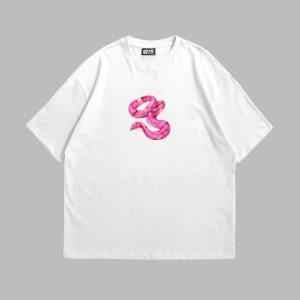 Platonic Baskılı Oversize Unisex Beyaz