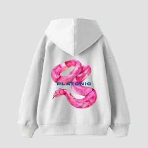 Platonic Baskılı Oversize Unisex Premium Beyaz