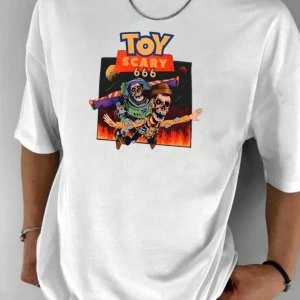 Popeye Collab Erkek Günlük Karikatür Baskılı Kısa Kollu Tişört, Yaz