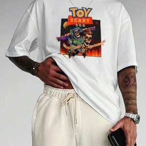 Popeye Collab Erkek Günlük Karikatür Baskılı Kısa Kollu Tişört, Yaz