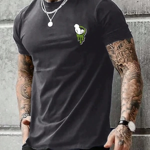 Popeye Collab Erkek Günlük Karikatür Baskılı Kısa Kollu Tişört, Yaz