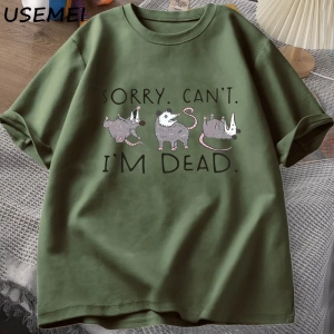 Possum T Shirt Opossum Lover için Komik Grafik T-Shirt Anksiyete Saldırı T Shirt Pamuk Kısa K 2812
