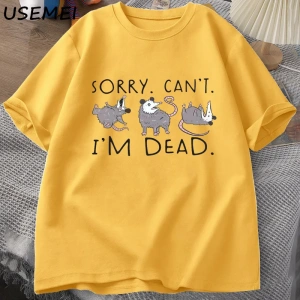 Possum T Shirt Opossum Lover için Komik Grafik T-Shirt Anksiyete Saldırı T Shirt Pamuk Kısa K 2812