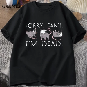 Possum T Shirt Opossum Lover için Komik Grafik T-Shirt Anksiyete Saldırı T Shirt Pamuk Kısa K 2812
