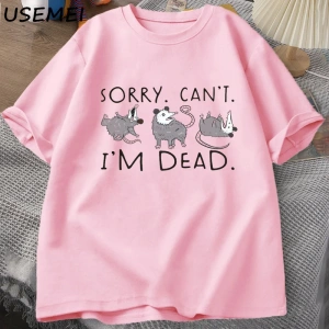 Possum T Shirt Opossum Lover için Komik Grafik T-Shirt Anksiyete Saldırı T Shirt Pamuk Kısa K 2812