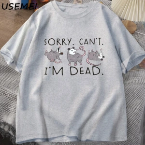 Possum T Shirt Opossum Lover için Komik Grafik T-Shirt Anksiyete Saldırı T Shirt Pamuk Kısa K 2812